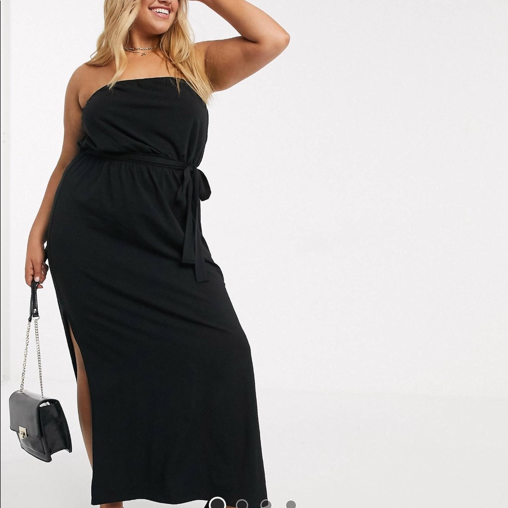 Asos curve bandeau maxi dress with belt